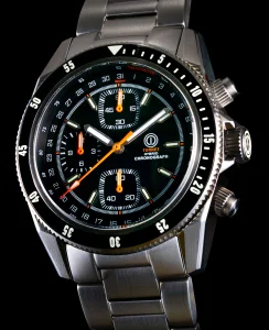 MMI Watches TURRET MARINE CHRONOGRAPH V2 GOTLAND BLACK TRC-02B (BRACELET)