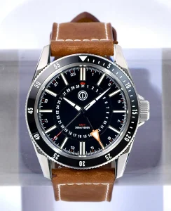 MMI Watches TURRET 300M DIVER GMT - STEEL BLACK MODEL: TRG-01L (LEATHER/RUBBER STRAPS)