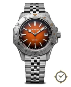 Geckota Sea-Hunter Dive Watch Burnt Orange Steel Edition