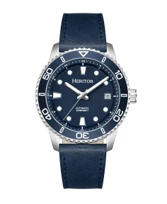 Heritor Watches Heritor Automatic Marshall Leather-Band Watch Blue