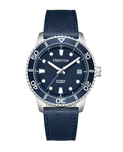 Heritor Watches Heritor Automatic Marshall Leather-Band Watch Blue