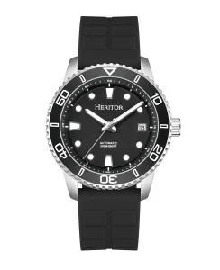 Heritor Watches Heritor Automatic Marshall Leather-Band Watch Black/Black