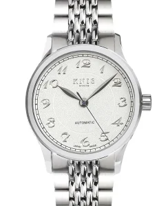 KNIS Kyoto KOKU Automatic Breguet Numerals White Engraved Dial Stainless Steel Bracelet (KN005-BGWHRC)