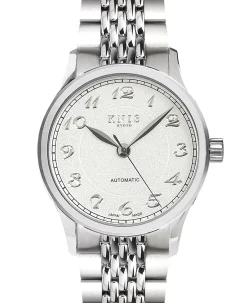 KNIS Kyoto KOKU Automatic Breguet Numerals White Engraved Dial Stainless Steel Bracelet (KN005-BGWHRC)