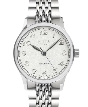 KNIS Kyoto KOKU Automatic Breguet Numerals White Engraved Dial Stainless Steel Bracelet (KN005-BGWHRC)