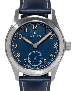 KNIS Kyoto Retro Military Watch - Blue Dial with Navy Leather Strap KN003-BLNVLE