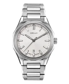 Circula Watches Facet 41 Snow Steel Strap with Extension Folding Clasp