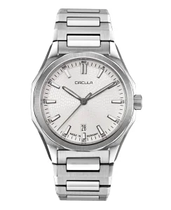 Circula Watches Facet 41 Snow Steel Strap with Extension Folding Clasp