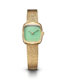 Dennison Mini Lagoon Jadeite In Gold Gold Bark Mesh