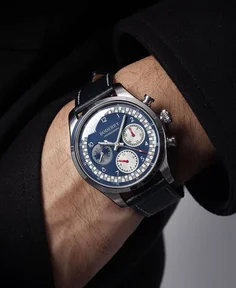 Boderry ASYMMETRY Mechanical Chronograph with Domed Sapphire Crystal Navy Blue