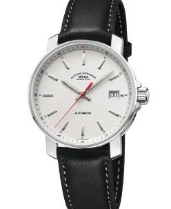 Mühle Glashütte 29er in white with leather strap