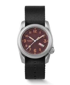 Boderry VOYAGER 100M Waterproof Titanium Automatic Field Watch Claret-Day,Date