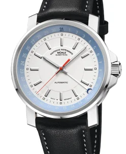 Mühle Glashütte 29er Pointer Date with black leather strap