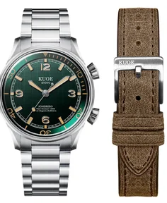 Kuoe SOMBRERO 90-011, Green Linen Textured Dial, 20 BAR Water Resistant