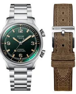 Kuoe SOMBRERO 90-011, Green Linen Textured Dial, 20 BAR Water Resistant