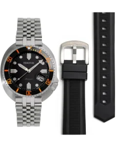 Heritor Watches Heritor Automatic Matador Box Set with Interchangable Bands and Date Display Black/Orange