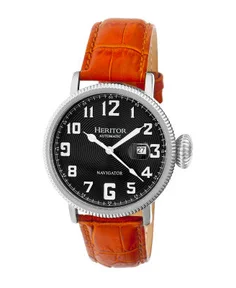 Heritor Watches Heritor Automatic Olds Leather-Band Watch Silver/Black/Camel