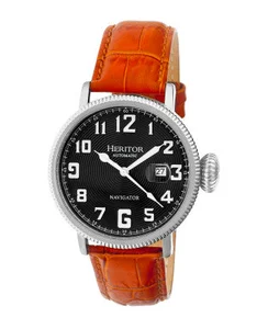 Heritor Watches Heritor Automatic Olds Leather-Band Watch Silver/Black/Camel