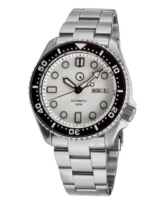 Islander White Dial Automatic with Solid-Link Bracelet, AR Sapphire Crystal, and Luminous Ceramic Bezel Insert