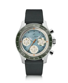 AV86 1960 Racing Chronograph Steel Sky Blue & Green