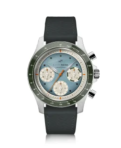 AV86 1960 Racing Chronograph Steel Sky Blue & Green