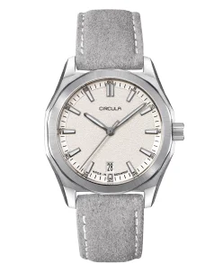 Circula Watches Facet 38 White Suede Strap