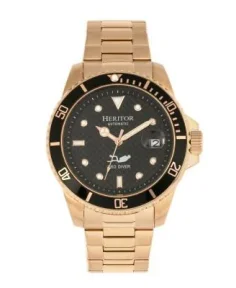 Heritor Watches Heritor Automatic Lucius Men's Watch w/Date Rose Gold/Black
