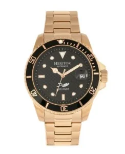 Heritor Watches Heritor Automatic Lucius Men's Watch w/Date Rose Gold/Black