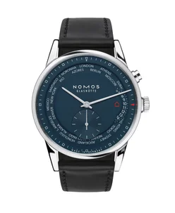Nomos Glashütte Zürich Worldtimer midnight blue Reference 807