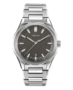 Circula Watches Facet 41 Anthracite Steel Strap with Extension Folding Clasp