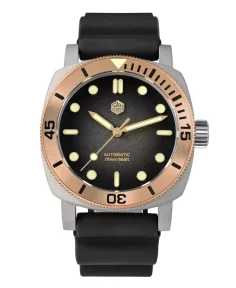 San Martin SAN-MARTIN-SN0125-T Gradient Black Dial With Applied Hexagonal Logo