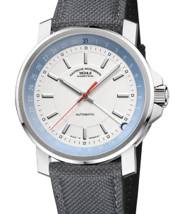 Mühle Glashütte 29er Pointer Date with grey canvas strap