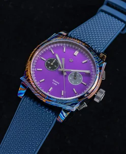 Wicked Watch Co. Peacock Timascus Chronograph Purple Brushed