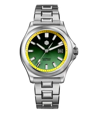 San Martin SN0119-B Gradient Green Stainless Steel H Shape Bracelet