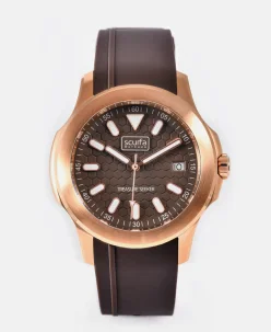 Scurfa Top Side Crew Rose Gold Brown Dial