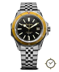 Sea-Hunter Dive Watch With Amber Bezel