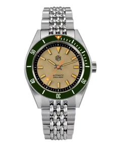 San Martin SAN-MARTIN-WATCH-SN0115-G Brown with green bezel insert