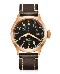 Aquatico Bronze Pilot Watch Black Dial