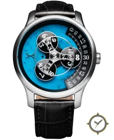 Triptych Automatic Wandering Hour Stone Edition Turquoise