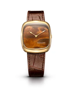Dennison Natural Wood In Gold Gold PVD Brown