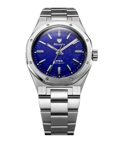 Nivada Grenchen F77 SST LAPIS LAZULI BATON HANDS MK2
