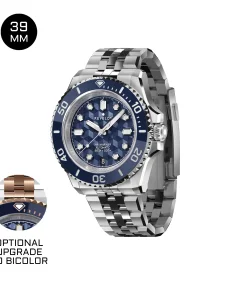 Revelot Hexmariner 39 Blue CNC Guilloche