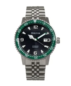 Heritor Watches Heritor Automatic Dominic Bracelet Watch w/Date Green/Black