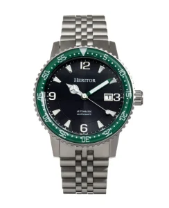 Heritor Watches Heritor Automatic Dominic Bracelet Watch w/Date Green/Black
