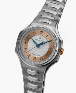 Atelier Wen x Massena LAB Inflection Shuò Rose Gold FKM Sailcloth Strap - Blue
