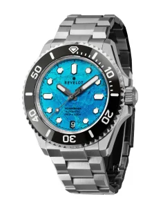 Revelot Limited Edition Hexmariner 39 Howlite Blue Steel