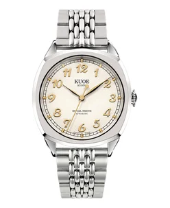 Kuoe ROYAL SMITH 90-008 Silver Gold with Stainless Steel Bracelet