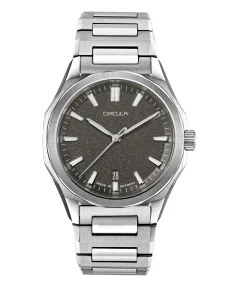 Circula Watches Facet 41 Anthracite Steel Strap with Butterfly Clasp