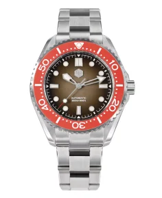 San Martin SAN-MARTIN-SN036-G-B Orange Bezel + Gradient Brown Dial
