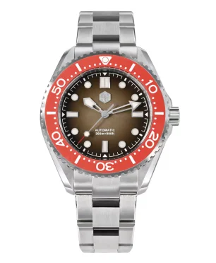 San Martin SAN-MARTIN-SN036-G-B Orange Bezel + Gradient Brown Dial